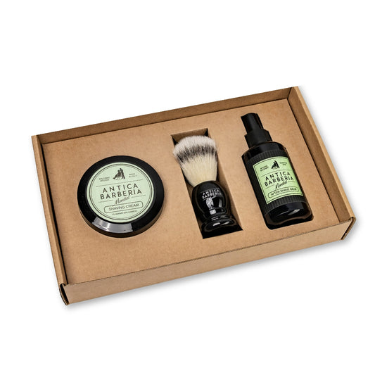 Balsamic Classic Shaving Gift Box: Brush + Aftershave Balm + Shaving Cream