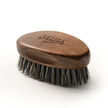 Beard Brush with Oval Wood Handle