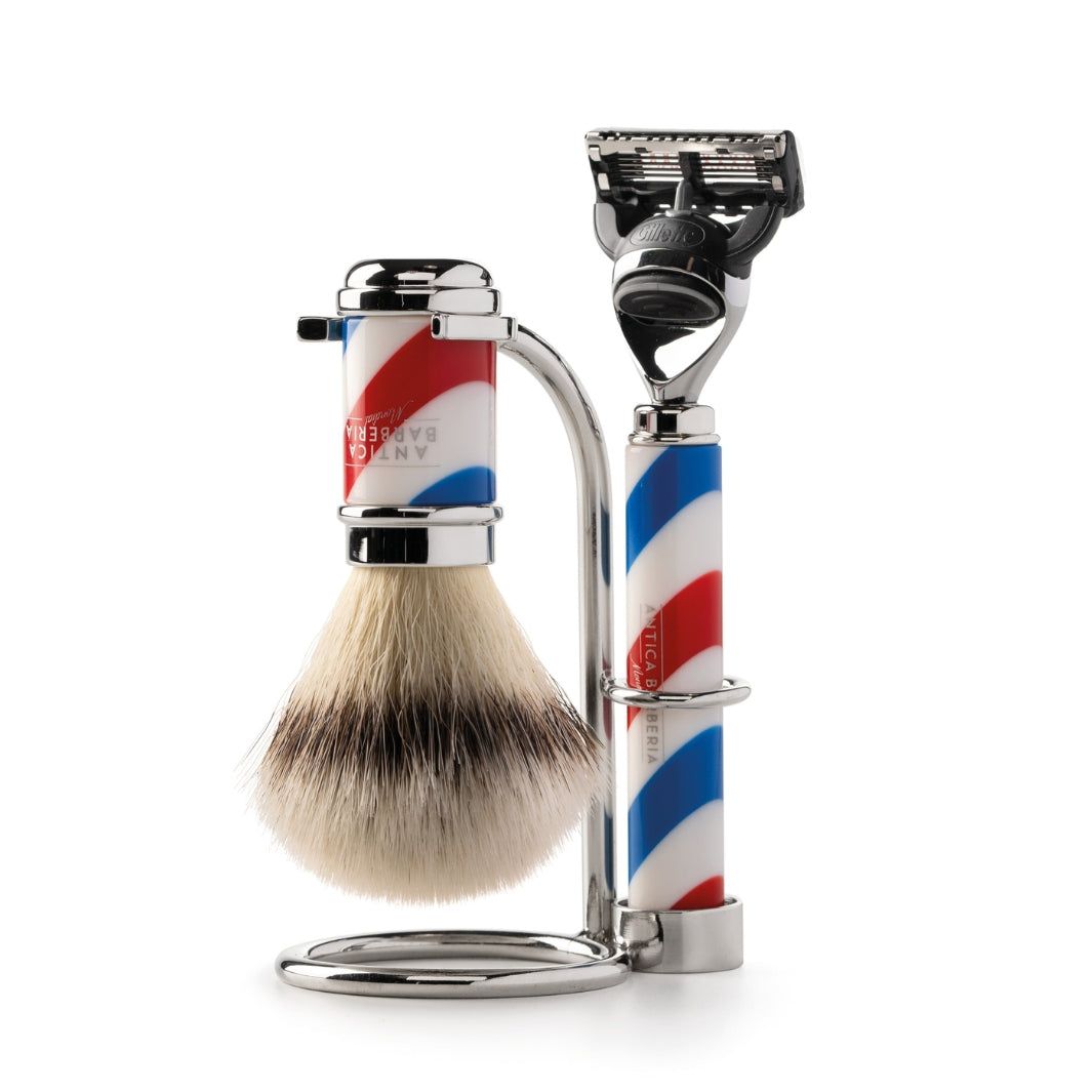 'Barbiere' Collection Razor + Shaving Brush Vertical Stand